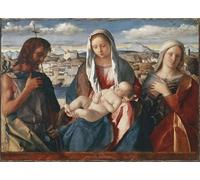 PMEFGJDPE Famoso Stampa Pittura Arte Murale Della Pittura Dama y Niño con San Juan Bautista y un Santo del famoso artista per L'arredamento del Soggiorno 60x90cm