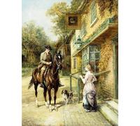 PMEFGJDPE Famoso Stampa Pittura Arte Murale Della Pittura El cartero del pueblo de Heywood Hardy per L'arredamento del Soggiorno 60x90cm