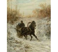 PMEFGJDPE Famoso Stampa Pittura Arte Murale Della Pittura El Correo de Adolf Schreyer per L'arredamento del Soggiorno 60x90cm
