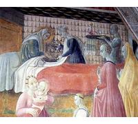 PMEFGJDPE Famoso Stampa Pittura Arte Murale Della Pittura el Nacimiento de la Virgen de Paolo Uccello per L'arredamento del Soggiorno 60x90cm