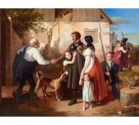 PMEFGJDPE Famoso Stampa Pittura Arte Murale Della Pittura El regreso a casa del Landwehrmann de Johann Peter Krafft per L'arredamento del Soggiorno 60x90cm