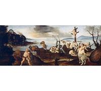 PMEFGJDPE Famoso Stampa Pittura Arte Murale Della Pittura El regreso de la caza de Piero Di Cosimo per L'arredamento del Soggiorno 60x90cm