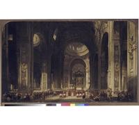 PMEFGJDPE Famoso Stampa Pittura Arte Murale Della Pittura Interior de la Basílica de San Pedro por David Roberts per L'arredamento del Soggiorno 60x90cm