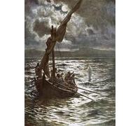 PMEFGJDPE Famoso Stampa Pittura Arte Murale Della Pittura Jesús caminando sobre el mar de William Brassey Hole per L'arredamento del Soggiorno 60x90cm