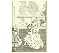 PMEFGJDPE Famoso Stampa Pittura Arte Murale Della Pittura La Oración de los Barones por Aubrey Beardsley per L'arredamento del Soggiorno 60x90cm
