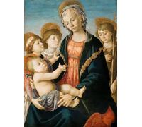 PMEFGJDPE Famoso Stampa Pittura Arte Murale Della Pittura la Virgen y el Niño con Dos Ángeles y el Niño San Juan Bautista. por Sandro Botticelli per L'arredamento del Soggiorno 60x90cm