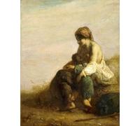 PMEFGJDPE Famoso Stampa Pittura Arte Murale Della Pittura Los vagabundos de Jean Francois Millits per L'arredamento del Soggiorno 60x90cm