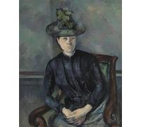 PMEFGJDPE Famoso Stampa Pittura Arte Murale Della Pittura Madame Cézanne con sombrero verde de Paul Cézanne per L'arredamento del Soggiorno 60x90cm