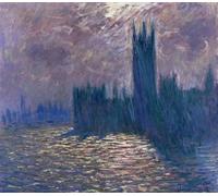 PMEFGJDPE Famoso Stampa Pittura Arte Murale Della Pittura Parlamento Reflexiones sobre el Támesis de Claude Monet per L'arredamento del Soggiorno 60x90cm