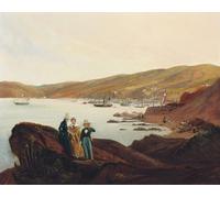 PMEFGJDPE Famoso Stampa Pittura Arte Murale Della Pittura Playa El Membrillo Cerca de Valparaíso por Johann Moritz Rugendas per L'arredamento del Soggiorno 60x90cm