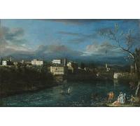 PMEFGJDPE Famoso Stampa Pittura Arte Murale Della Pittura Vaprio D adda de Bernardo Bellotto per L'arredamento del Soggiorno 60x90cm