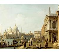 PMEFGJDPE Famoso Stampa Pittura Arte Murale Della Pittura Venecia una vista de Santa Maria Della Salute y el Gran Canal desde la Piazzetta de Canaletto per L'arredamento del Soggiorno 60x90cm