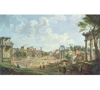 PMEFGJDPE Famoso Stampa Pittura Arte Murale Della Pittura Vista del Foro Romano de Paolo Pannini per L'arredamento del Soggiorno 60x90cm