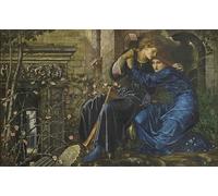 PMEFGJDPE Famoso Stampa Tela Poster Artistico Poster Amor entre las ruinas de Edward Burne Jones per L'arredamento Della Camera da Letto 60x90cm