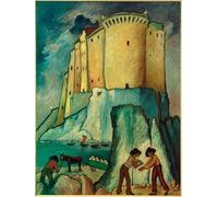 PMEFGJDPE Famoso Stampa Tela Poster Artistico Poster Castillo en el Mediterráneo de Marianne Von Werefkin per L'arredamento Della Camera da Letto 60x90cm