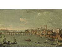 PMEFGJDPE Famoso Stampa Tela Poster Artistico Poster Cuatro vistas de Londres sobre el Támesis de Antonio Joli per L'arredamento Della Camera da Letto 60x90cm