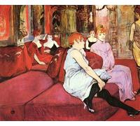 PMEFGJDPE Famoso Stampa Tela Poster Artistico Poster el Salón de la Rue Des Moulins de Henri De Toulouse Lautrec per L'arredamento Della Camera da Letto 60x90cm