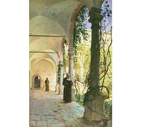 PMEFGJDPE Famoso Stampa Tela Poster Artistico Poster en los Claustros del Monasterio de Santa María Jesús en Taormina por Peder Monsted per L'arredamento Della Camera da Letto 60x90cm