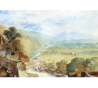 PMEFGJDPE Famoso Stampa Tela Poster Artistico Poster Ingleborough desde la terraza del castillo de Horn By por Mallord William Turner per L'arredamento Della Camera da Letto 60x90cm