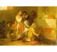 PMEFGJDPE Famoso Stampa Tela Poster Artistico Poster la pareja mal aparejada de francisco de goya per L'arredamento Della Camera da Letto 60x90cm