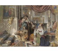 PMEFGJDPE Famoso Stampa Tela Poster Artistico Poster Peregrinos romanos de John Frederick Lewis per L'arredamento Della Camera da Letto 60x90cm