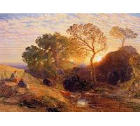 PMEFGJDPE Famoso Stampa Tela Poster Artistico Poster Puesta de sol por el famoso pintor per L'arredamento Della Camera da Letto 60x90cm