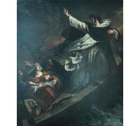 PMEFGJDPE Famoso Stampa Tela Poster Artistico Poster Santo Aquino predicando la confianza en Dios durante la tormenta por Ary Scheffer per L'arredamento Della Camera da Letto 60x90cm