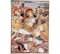 PMEFGJDPE Famoso Stampa Tela Poster Artistico Poster Se estrellaron contra el ejército persa con una fuerza tremenda por Walter Crane per L'arredamento Della Camera da Letto 60x90cm