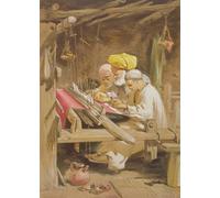 PMEFGJDPE Famoso Stampa Tela Poster Artistico Poster Tejido de chales de cachemira por William Simpson per L'arredamento Della Camera da Letto 60x90cm