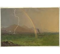 PMEFGJDPE Famoso Stampa Tela Poster Artistico Poster Tormenta en los Alpes por Frederic Edwin Church per L'arredamento Della Camera da Letto 60x90cm