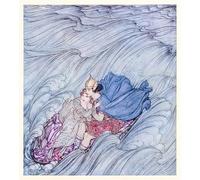 PMEFGJDPE Poster Murale Poster Parete Quadri las olas de todos los mundos parecían pasar junto a ellos en una enorme alfombra verde de Arthur Rackham per la Decorazione Domestica dell'ufficio 60x90cm