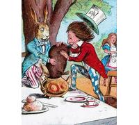 PMEFGJDPE Stampa Pittura Arte Murale Della Pittura el sombrerero loco y la liebre de marzo tratando de poner el lirón en una tetera de John Tenniel per L'arredamento del Soggiorno 60x90cm