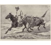 PMEFGJDPE Stampa Pittura un mensajero mongol que lleva el correo chino a través del desierto de Gobi por Richard Caton Woodville Junior per L'arredamento del Soggiorno 60x90cm