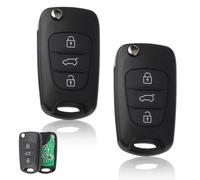 PMELCXD 2 pezzi Guscio Portachiavi Accessori Ricambi Cover Copri Chiave Telecomando Auto 3 Tasti Compatibile Con Hyundai I20 - I30 - IX20 - IX35 - Elantra