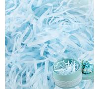 PMELCXD 200g Carta Velina Tagliuzzata,Shred Carta Velina,Paglia per Bomboniere,Raffia Cestino per Regali di Riempimento,Riempimento Regalo Imballaggio Decorazione Forniture per Feste,Azzurro