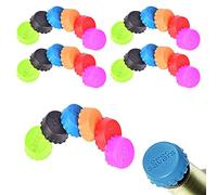 PMELCXD 30 Pezzi Silicone Capsule in Tappo per Bottiglie di Champagne Vino, Corona in Silicone, Colorati, per Birra, ecologici, per Bottiglie di Vetro, 6 Colori