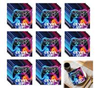 PMELCXD 40 Pezzi Tovaglioli Videogioco Decorazione Festa di Compleanno Neon Level Up Tema Gioco per Bambini 33x33 cm Monouso Tovaglioli Colorati per Decorazioni Party Ragazzi