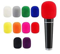 PMELCXD Copertura per microfono a colori 10P, protezione antivento per microfono in schiuma, copertura per microfono portatile da palco per KTV e performance sul palco
