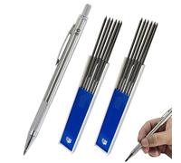 PMELCXD Matita Meccanica 3.0mm 2B - Corpo Metallico, Ergonomica, con Temperino Integrato, 12 Mine, Perfetta per Disegno e Scrittura