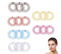 PMELCXD Pettine Elastico Circolare Completo Pettine Rotondo Flessibile 18P, Supporto per Fascia per Capelli a Pettine Rotondo in plastica Elastica, Adatto per Ragazze, 6 Colori