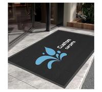 PMFRUG Zerbini Personalizzati Tappeto con Logo Tappeti Personalizzato Zerbino Commerciali Ingresso Esterno Antiscivolo per Aziende Società Famiglia,90x120cm