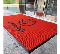 PMFRUG Zerbino Personalizzato per Logo Testo Ingresso Esterno Welcome Tappeto Personalizzati per Interni Famiglia Negozio e Ufficio,90x120cm