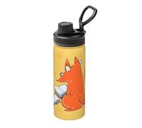 Pmhmer Borraccia termica sportiva con semi di girasole e volpi, 510 ml, leggera e a prova di perdite, adatta per attività all'aria aperta, fitness, viaggi, semplice ed elegante.