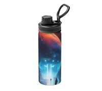 Pmhmer Science Fiction Future Borraccia termica sportiva da 510 ml, leggera e a prova di perdite, adatta per attività all'aperto, fitness, viaggi, semplice ed elegante.