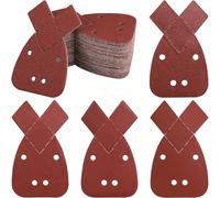 PMIQSA 100 Pezzi Abrasivi per Levigatrice Mouse 93x168mm Fogli Abrasivi a 4 fori a Strappo Assortiti 40 80 120 240 400 Grana per Levigare e Lucidare