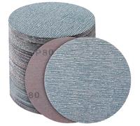PMIQSA 50 Pezzi Dischi Abrasivi, 125mm rete abrasiva Grana 80, per Legno Levigatura Lucidatura Levigatrici Orbitali