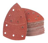PMIQSA 70 Pezzi Triangoli Abrasivi Delta 152x105mm Fogli Abrasivi a 11 fori a Strappo Assortiti 40 Grane per Levigatrice Carta Abrasiva Levigatrice per Legno