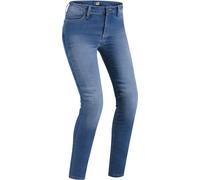 PMJ Skinny Jeans da moto donna, Azzurro chiaro, Taglia 29