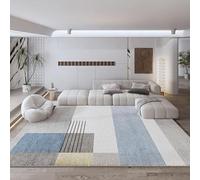 Pmnadfdag Tappeto Salotto 160 x 200 cm Morbido Antiscivolo,per Ufficio Camera da Letto cucina Moderno Grigio di Giunture Geometriche