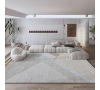 Pmnadfdag Tappeto Salotto 160 x 230 cm Morbido Lavabile e Antiscivolo,Pelo Corto,Adatto per Camera da Letto e Cucina Moderno Grigio di Giunture Geometriche